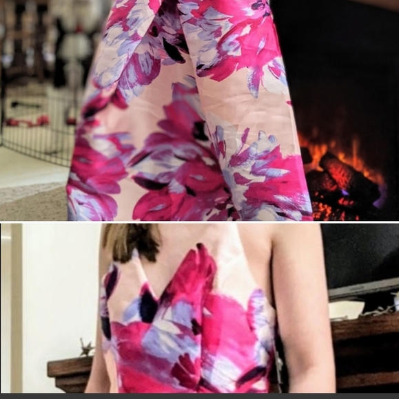 PROM PINK FLORAL SZ 7 NWT'S - Picture 2 of 3